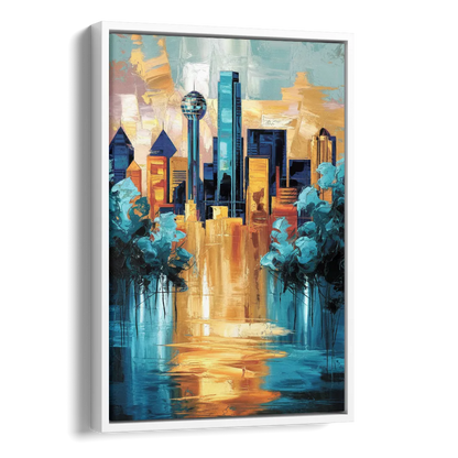 Dallas Historic Landmarks Side - White Canvas Wall Art