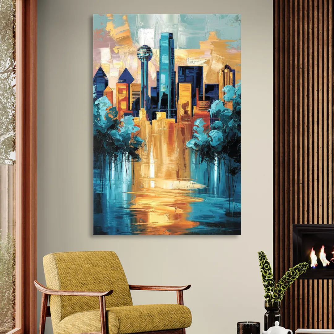 Dallas Historic Landmarks Sitting Room - Canvas Wall Art