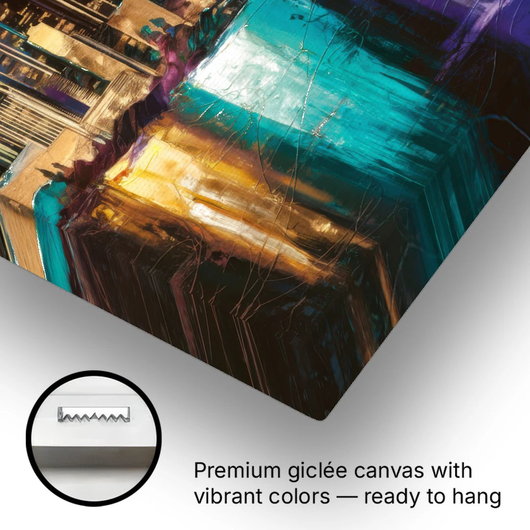 Dallas Iconic Skyline - Canvas Wall Art - Gallery Wrap Corner
