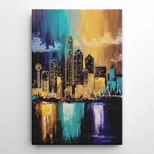 Dallas Iconic Skyline - Canvas Wall Art