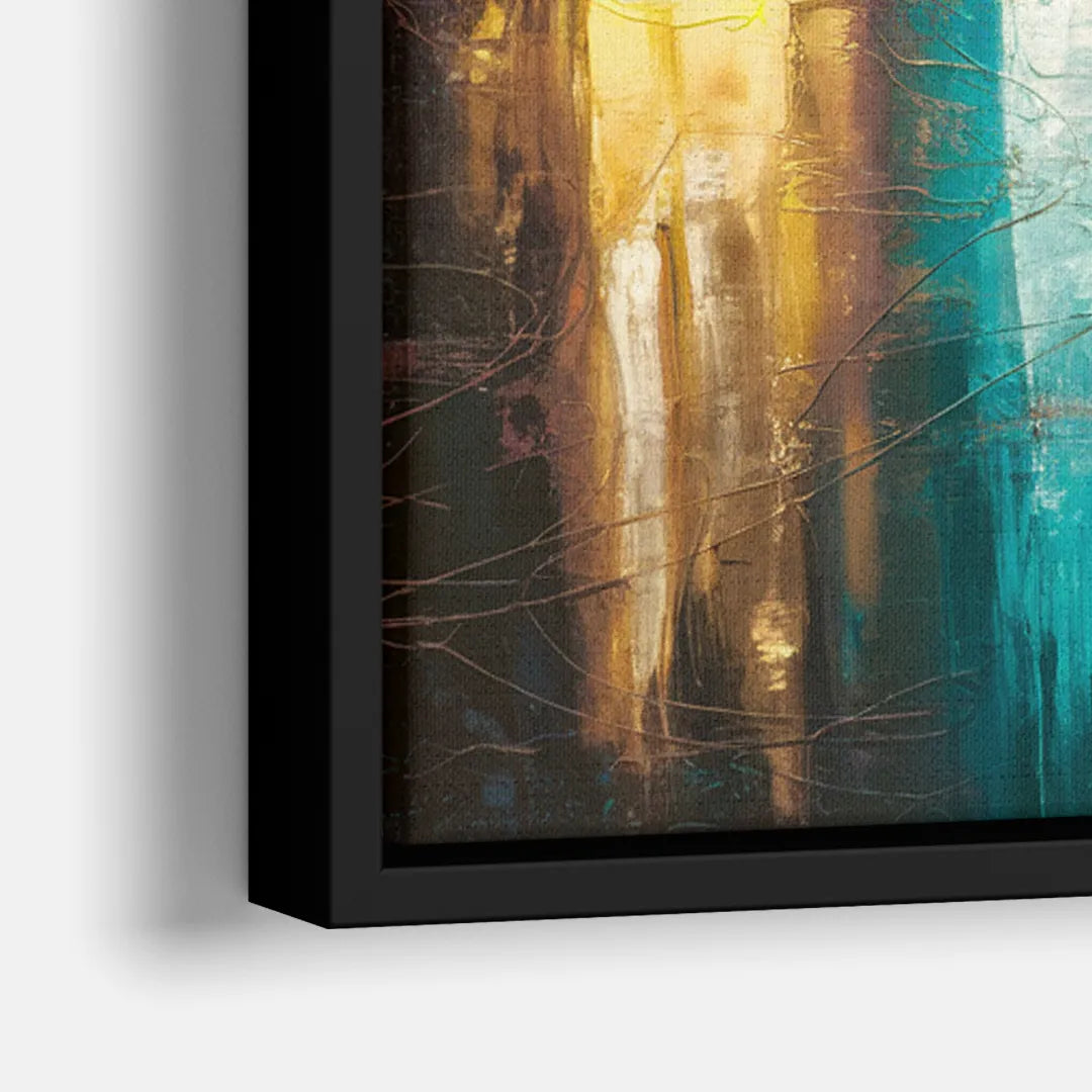 Dallas Iconic Skyline - Close-Up Black Frame Canvas