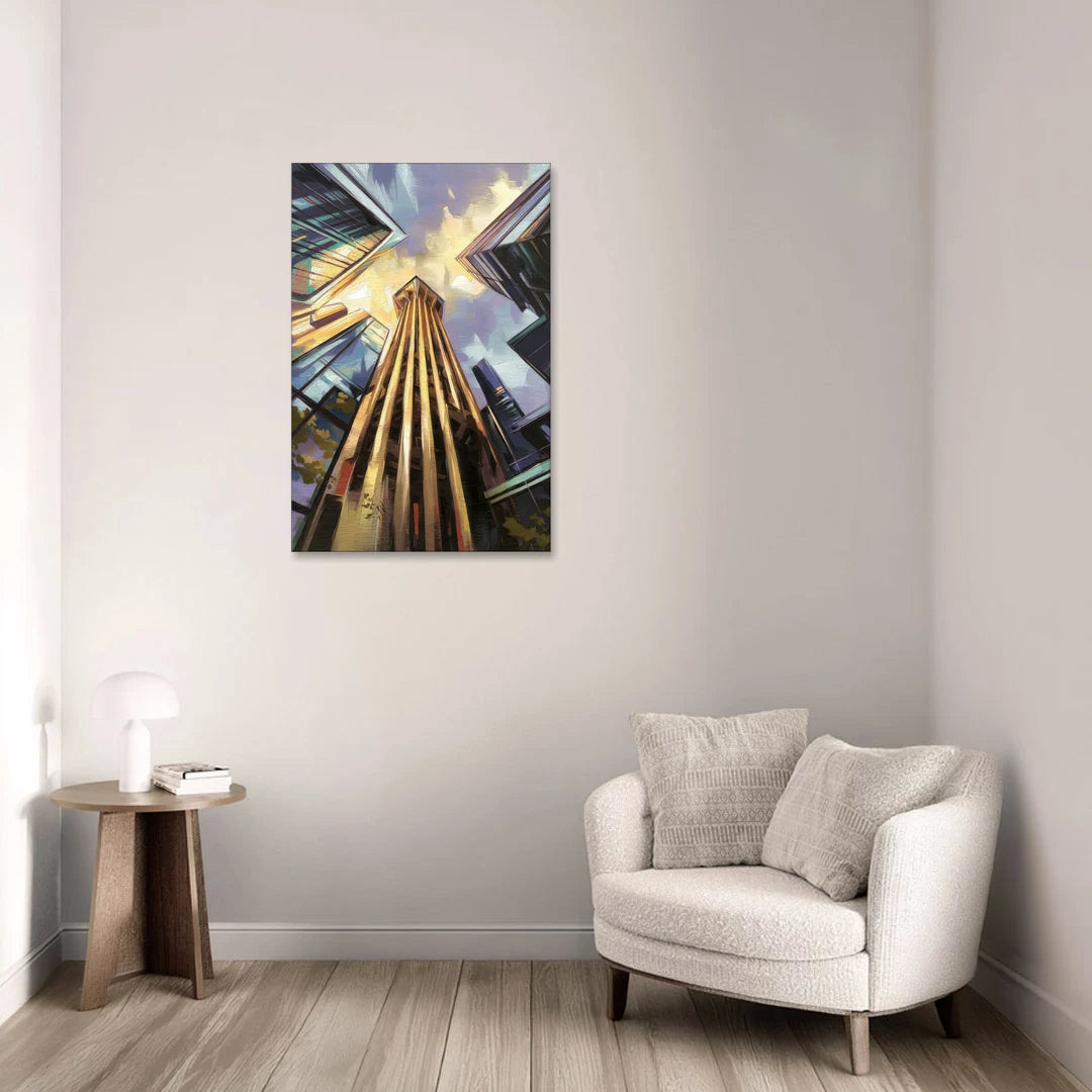 Dallas Modern Architecture - Canvas Wall Art - Sofa - 24x36