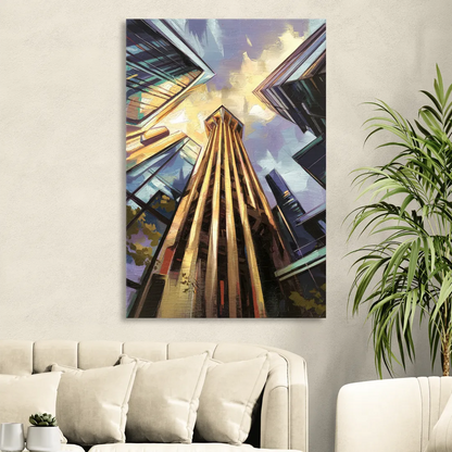Dallas Modern Architecture Sitting Room - Canvas Wall Art