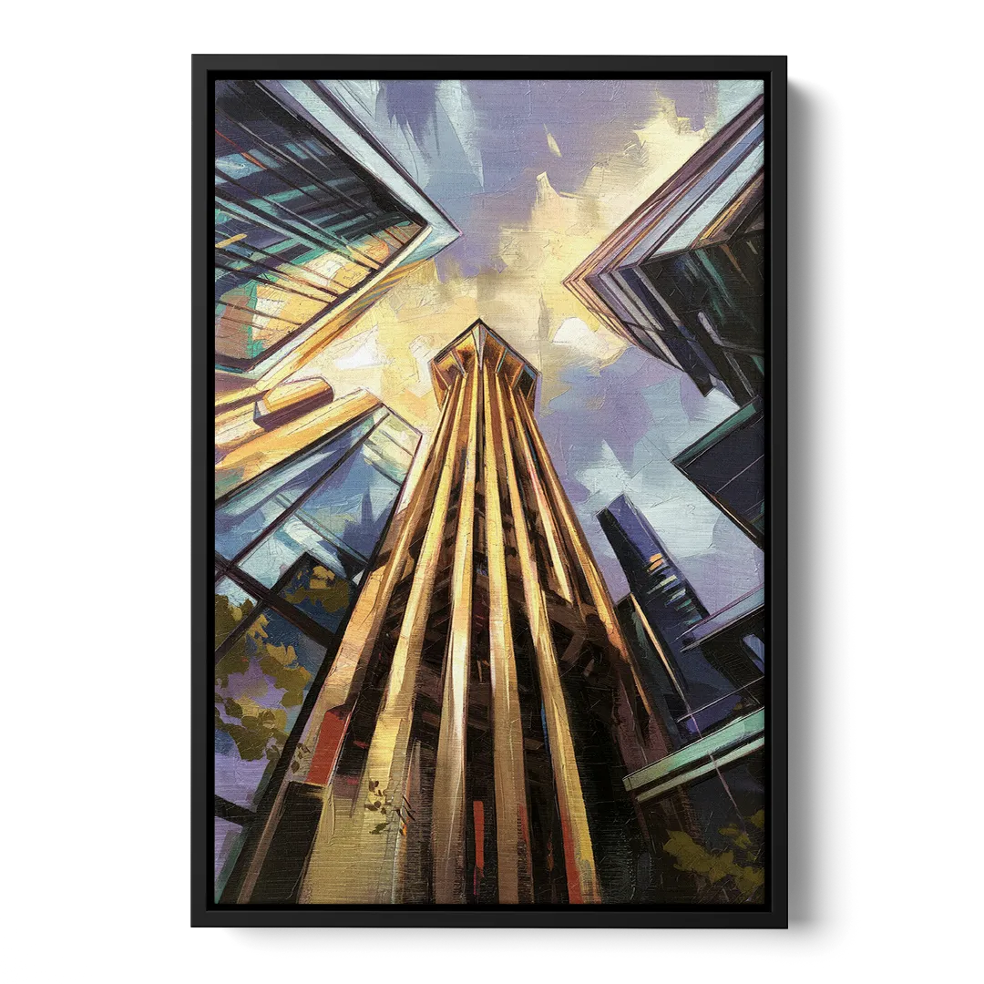 Dallas Modern Architecture Front - Black Canvas Wall Art