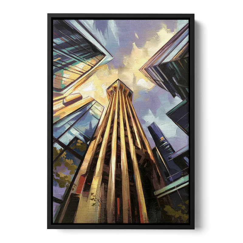 Dallas Modern Architecture Front - Black Canvas Wall Art