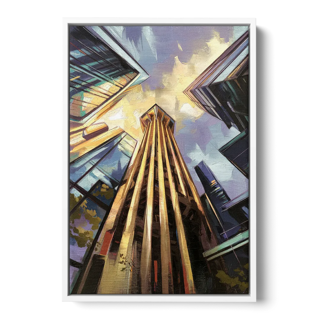 Dallas Modern Architecture Front - White Canvas Wall Art