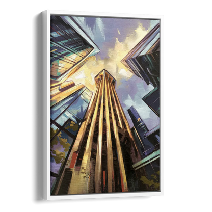 Dallas Modern Architecture Side - White Canvas Wall Art