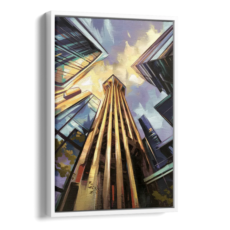 Dallas Modern Architecture Side - White Canvas Wall Art