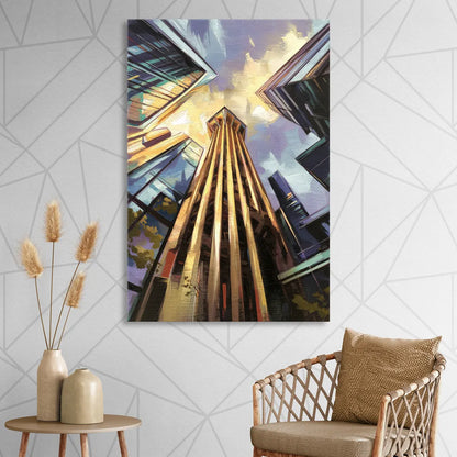 Dallas Modern Architecture Living Room - Canvas Wall Art