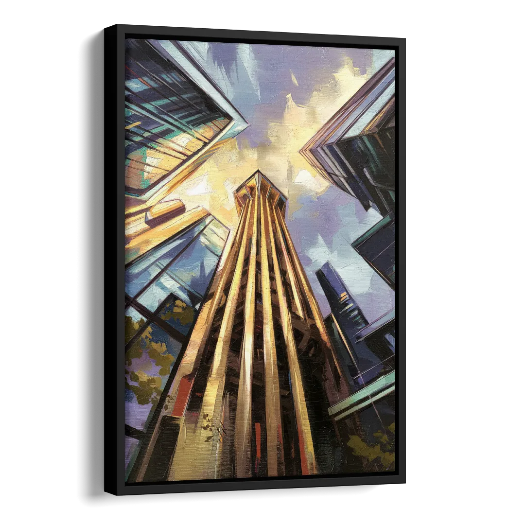 Dallas Modern Architecture Side - Black Canvas Wall Art