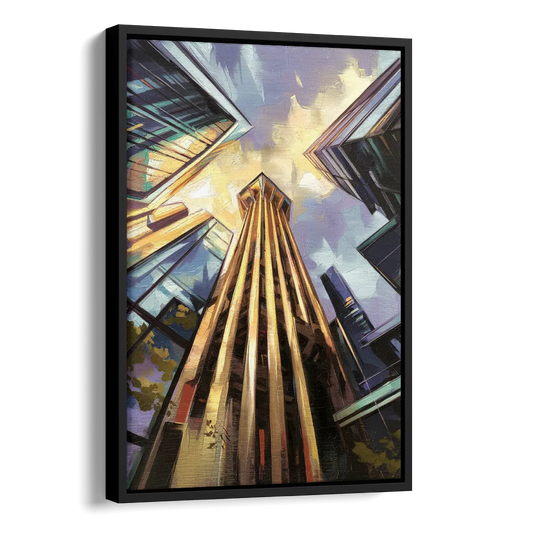 Dallas Modern Architecture Side - Black Canvas Wall Art