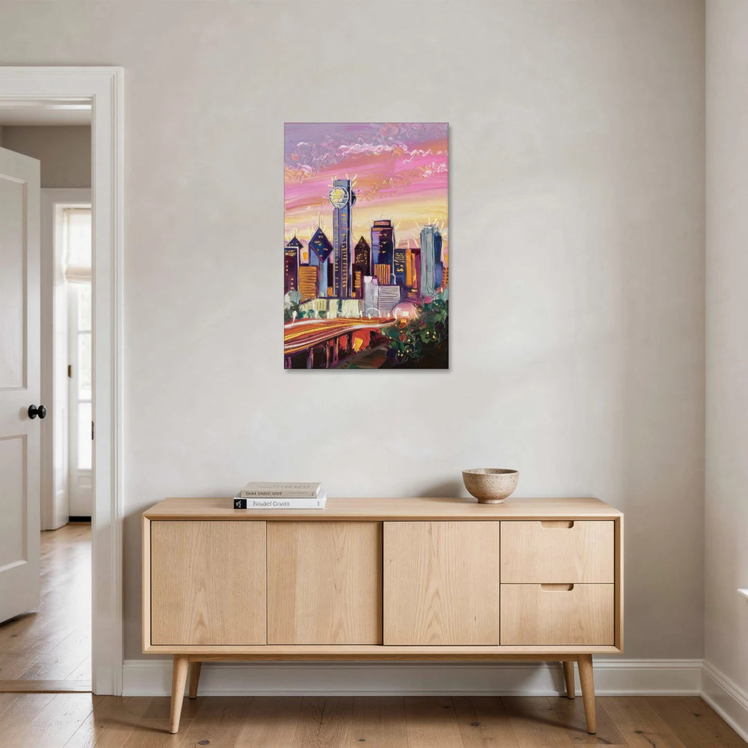 Dallas Neighborhood Charm - Canvas Wall Art - Coffee Table - 24x36