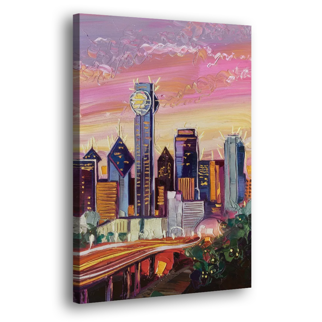 Dallas Neighborhood Charm Side - Canvas Wall Art