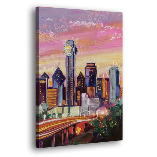 Dallas Neighborhood Charm Side - Canvas Wall Art