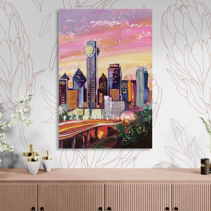 Dallas Neighborhood Charm Sitting Room - Canvas Wall Art