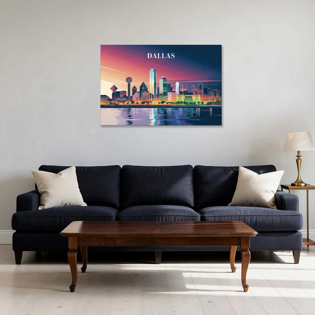 Dallas Scenic Skies - Canvas Wall Art - Sofa - 36x24
