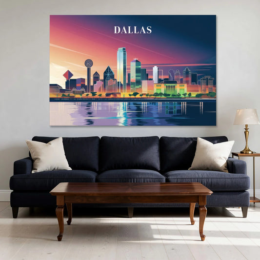Dallas Scenic Skies - Canvas Wall Art - Sofa - 60x40