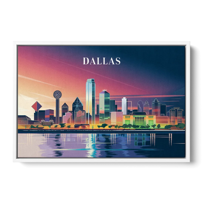 Dallas Scenic Skies Front - White Canvas Wall Art