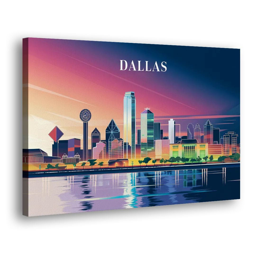 Dallas Scenic Skies Side - Canvas Wall Art
