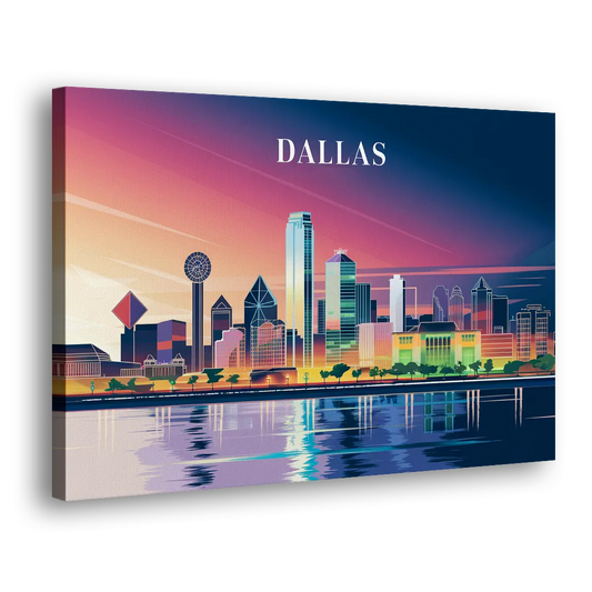 Dallas Scenic Skies Side - Canvas Wall Art