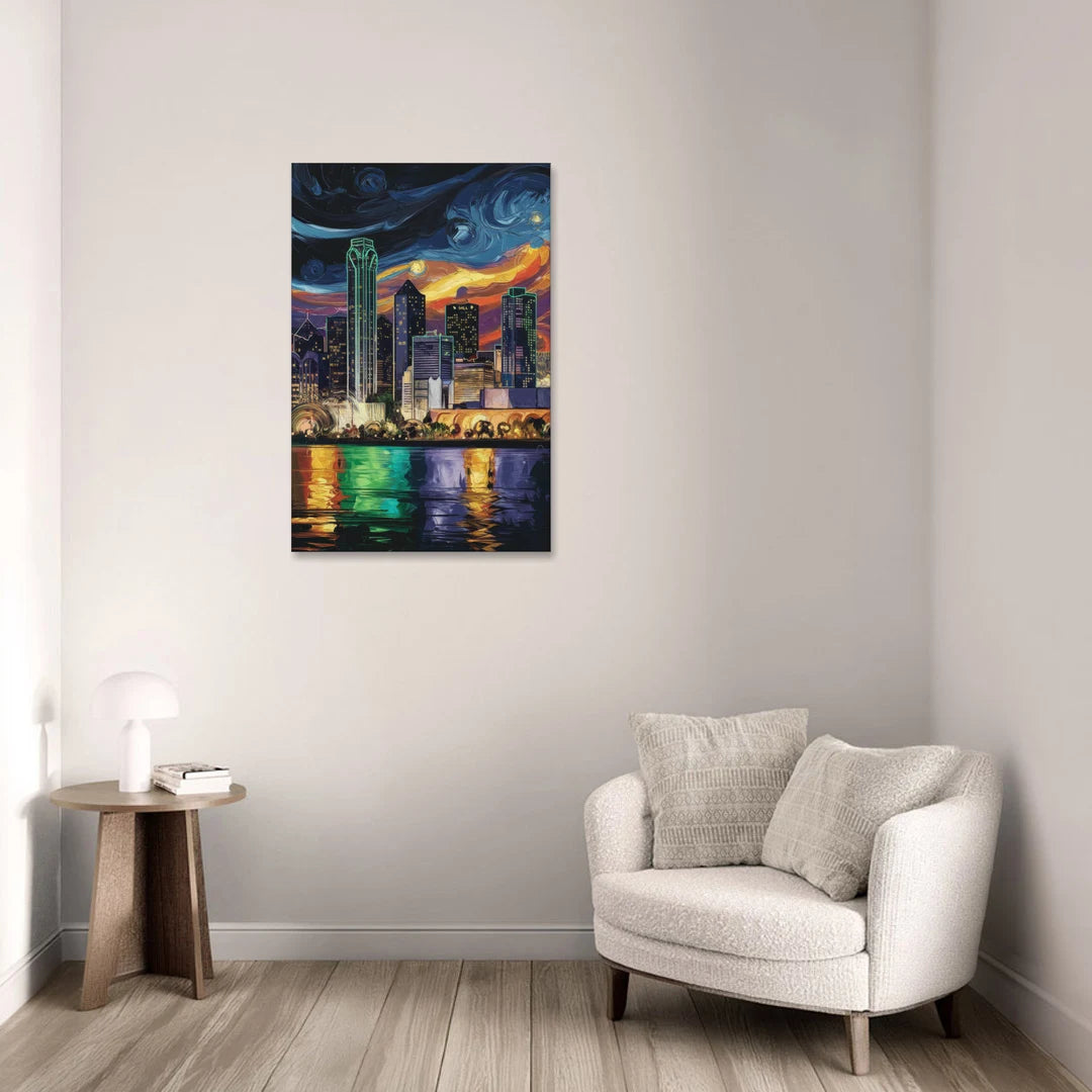 Dallas Scenic Views - Canvas Wall Art - Sofa - 24x36