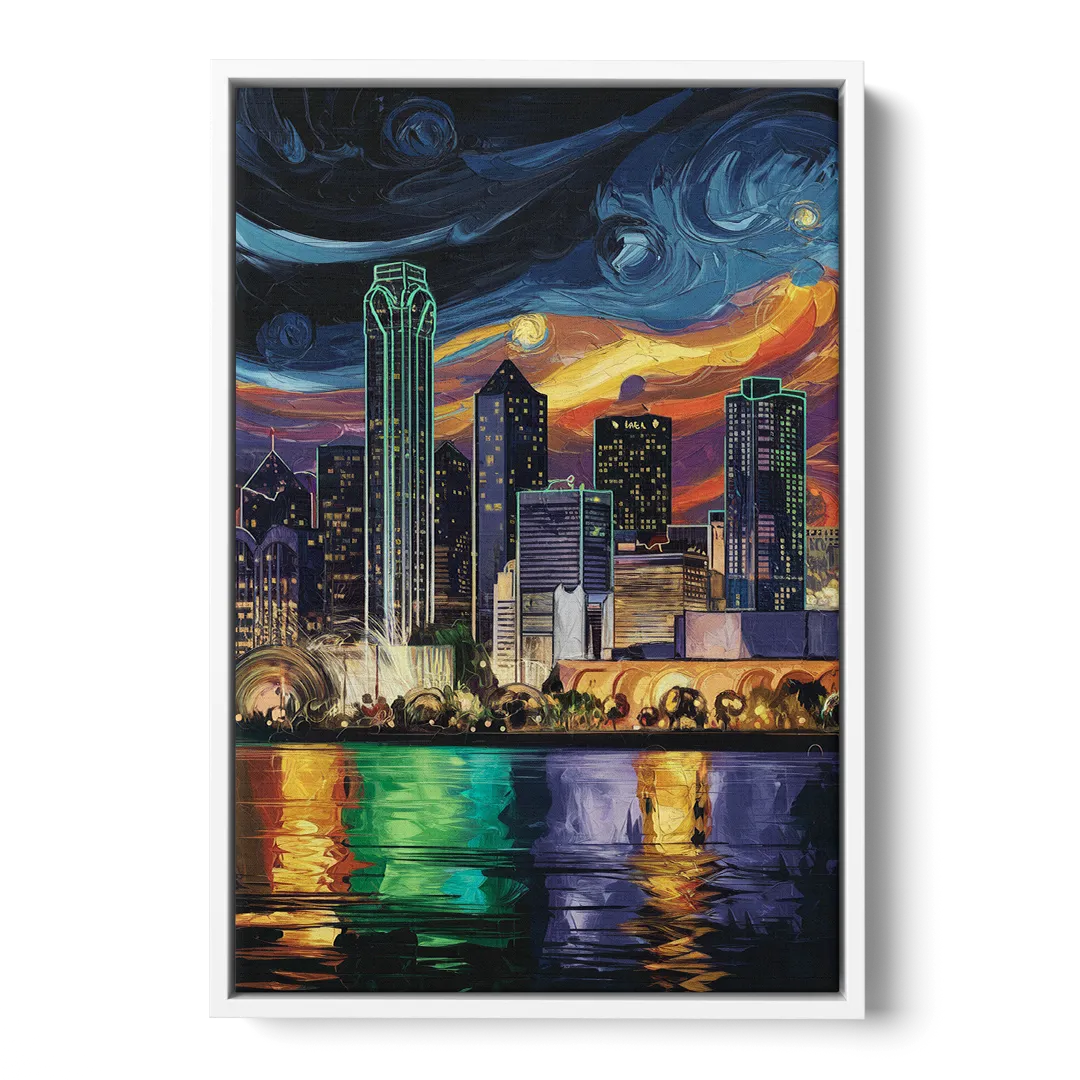 Dallas Scenic Views Front - White Canvas Wall Art