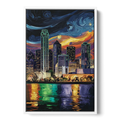Dallas Scenic Views Front - White Canvas Wall Art