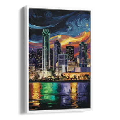 Dallas Scenic Views Side - White Canvas Wall Art