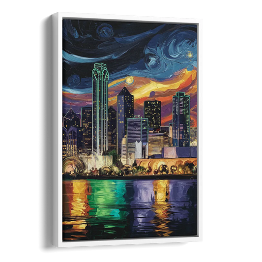 Dallas Scenic Views Side - White Canvas Wall Art