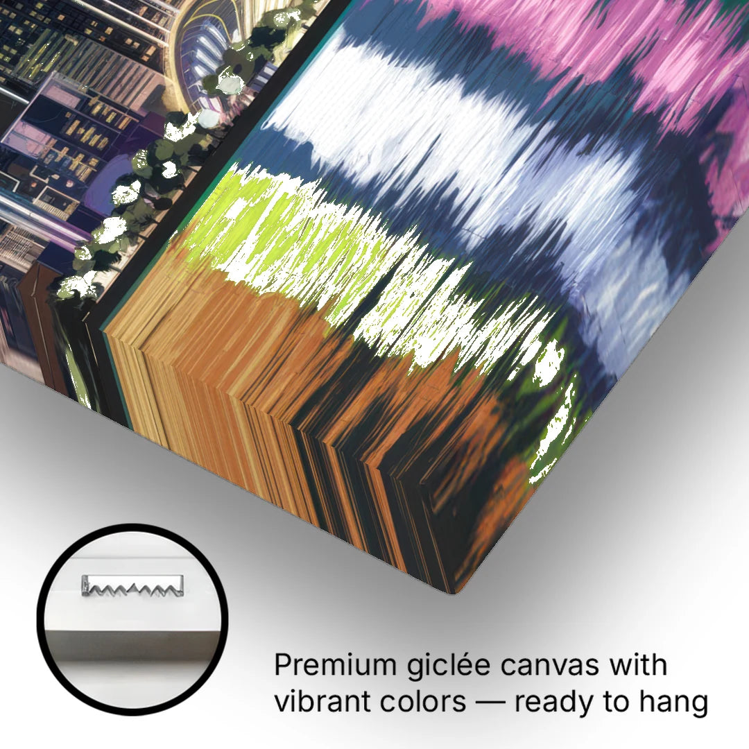 Dallas Skyline Reflection - Canvas Wall Art - Gallery Wrap Corner