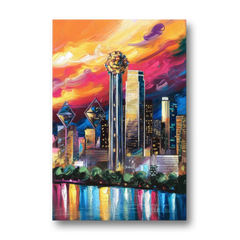 Dallas Skyline at Sunset - Canvas Wall Art - Front
