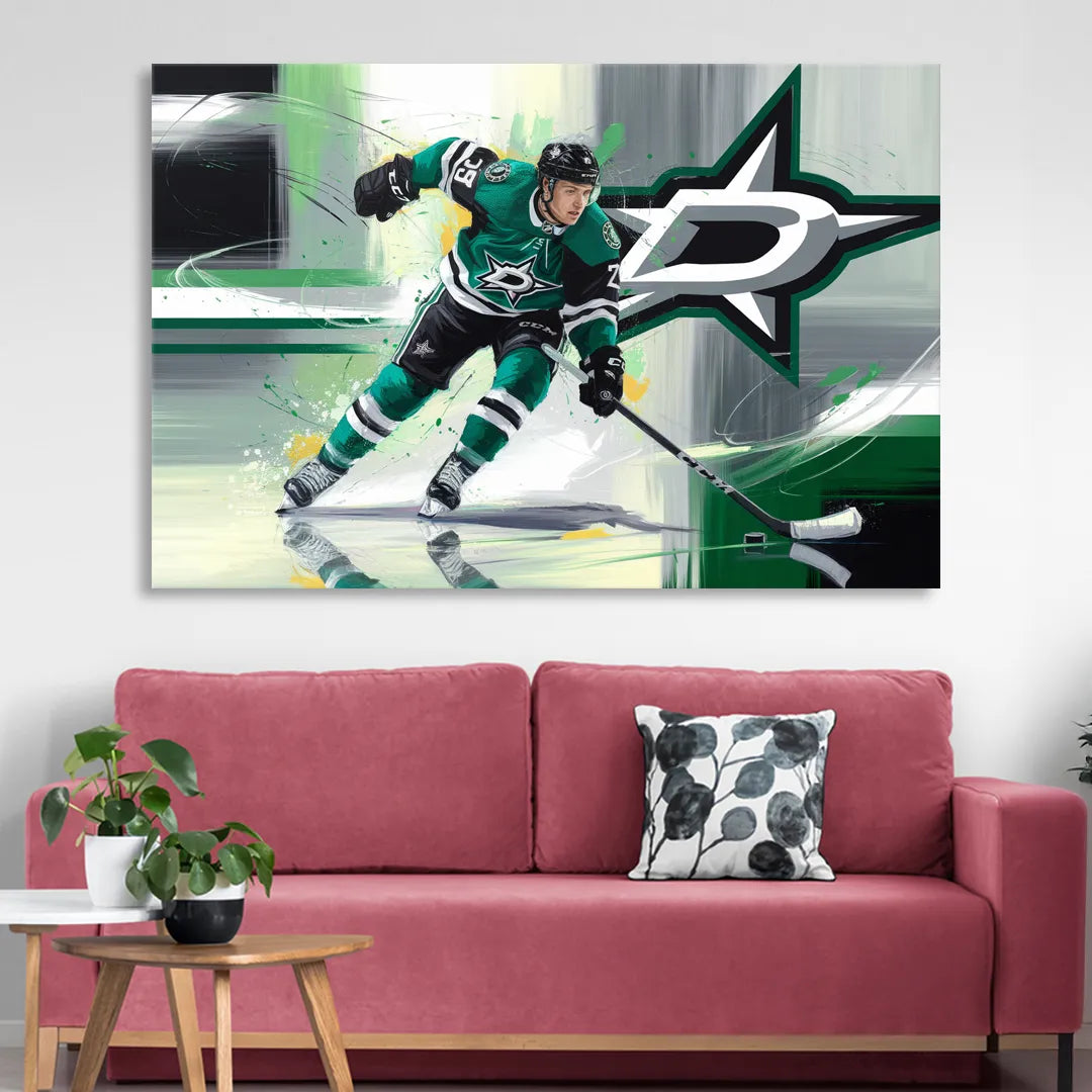 Dallas Stars Hockey Living Room - Canvas Wall Art