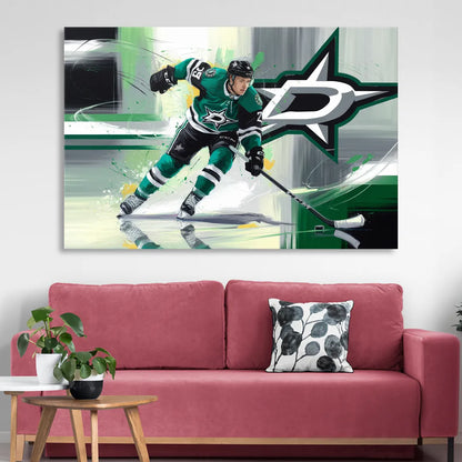 Dallas Stars Hockey Living Room - Canvas Wall Art