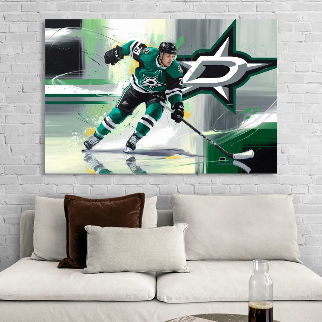 Dallas Stars Hockey Sitting Room - Canvas Wall Art