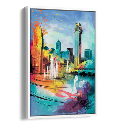 Dallas State Fair Park Side - White Canvas Wall Art