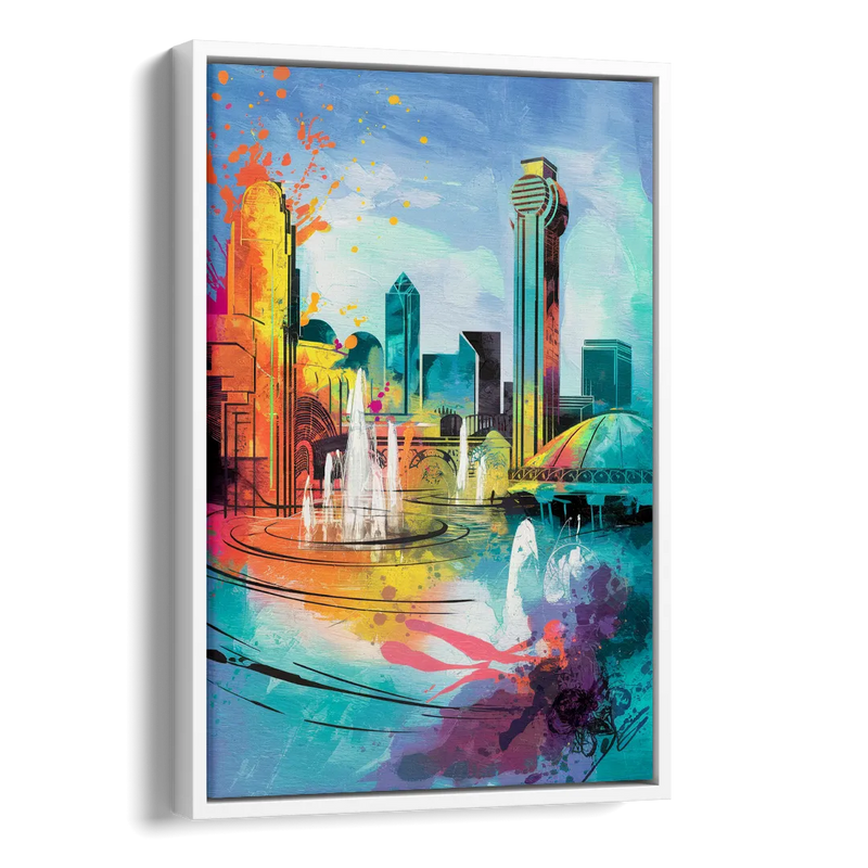 Dallas State Fair Park Side - White Canvas Wall Art