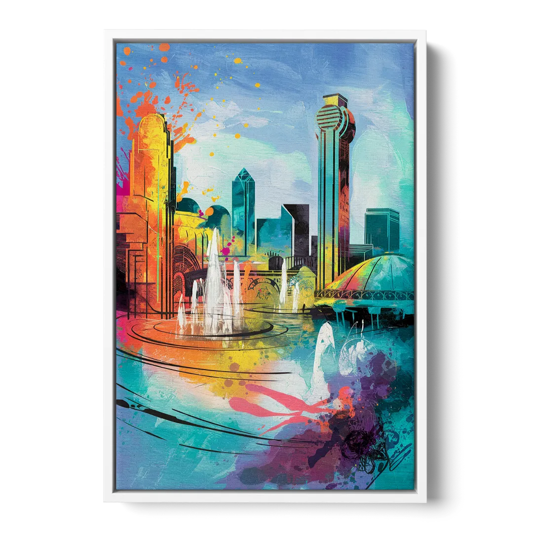 Dallas State Fair Park Front - White Canvas Wall Art
