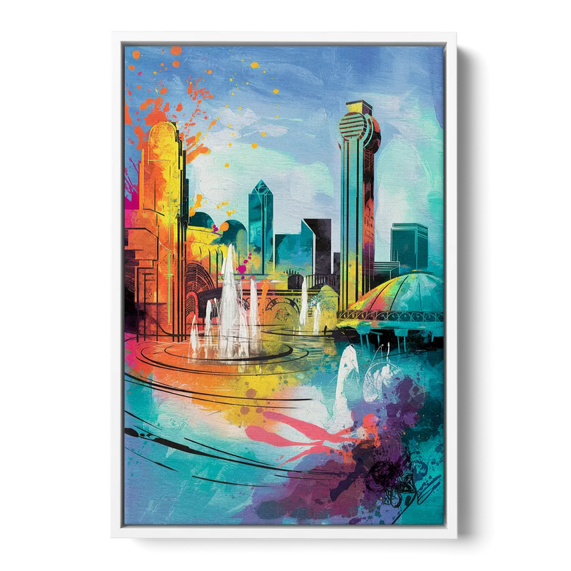 Dallas State Fair Park Front - White Canvas Wall Art