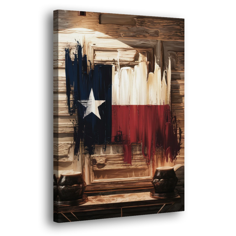 Dallas Texas Flag - Canvas Wall Art - Side