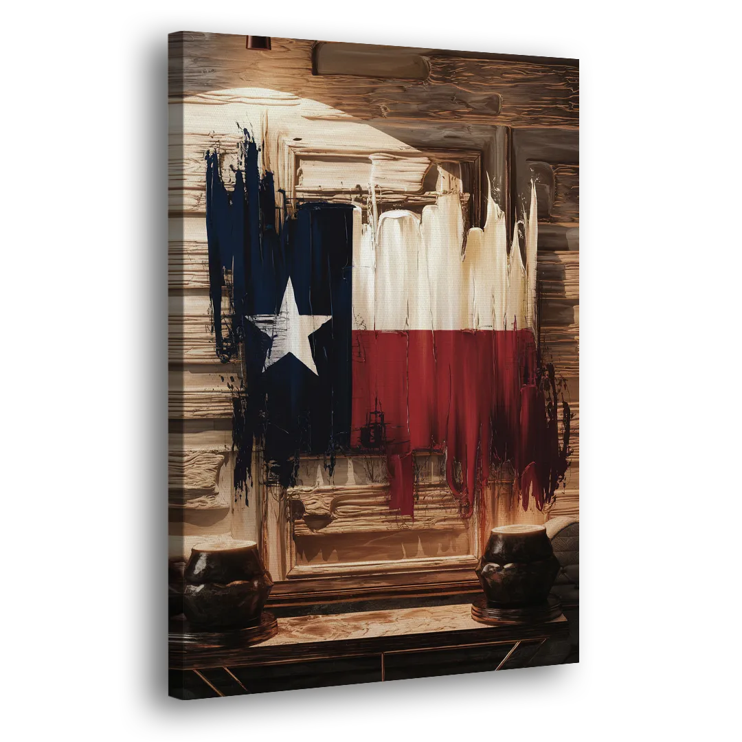 Dallas Texas Flag Side - Canvas Wall Art