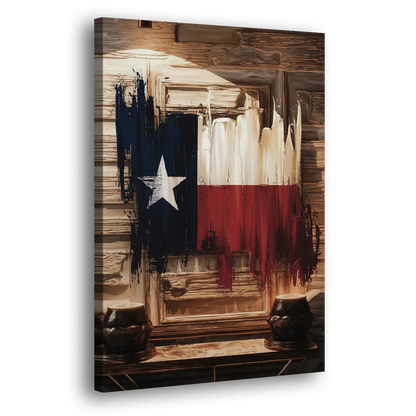 Dallas Texas Flag Side - Canvas Wall Art