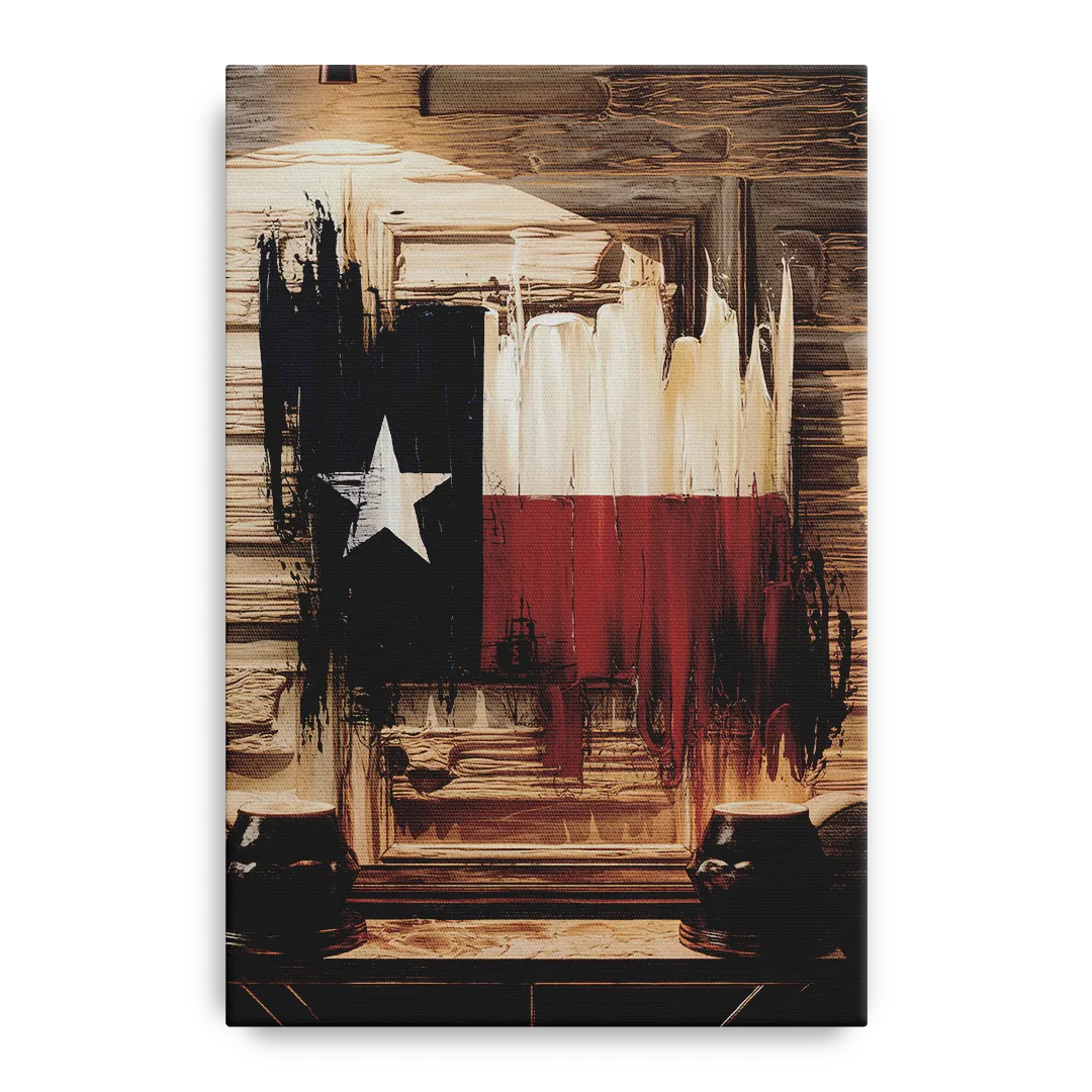 Dallas Texas Flag Front - Canvas Wall Art