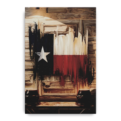 Dallas Texas Flag Front - Canvas Wall Art