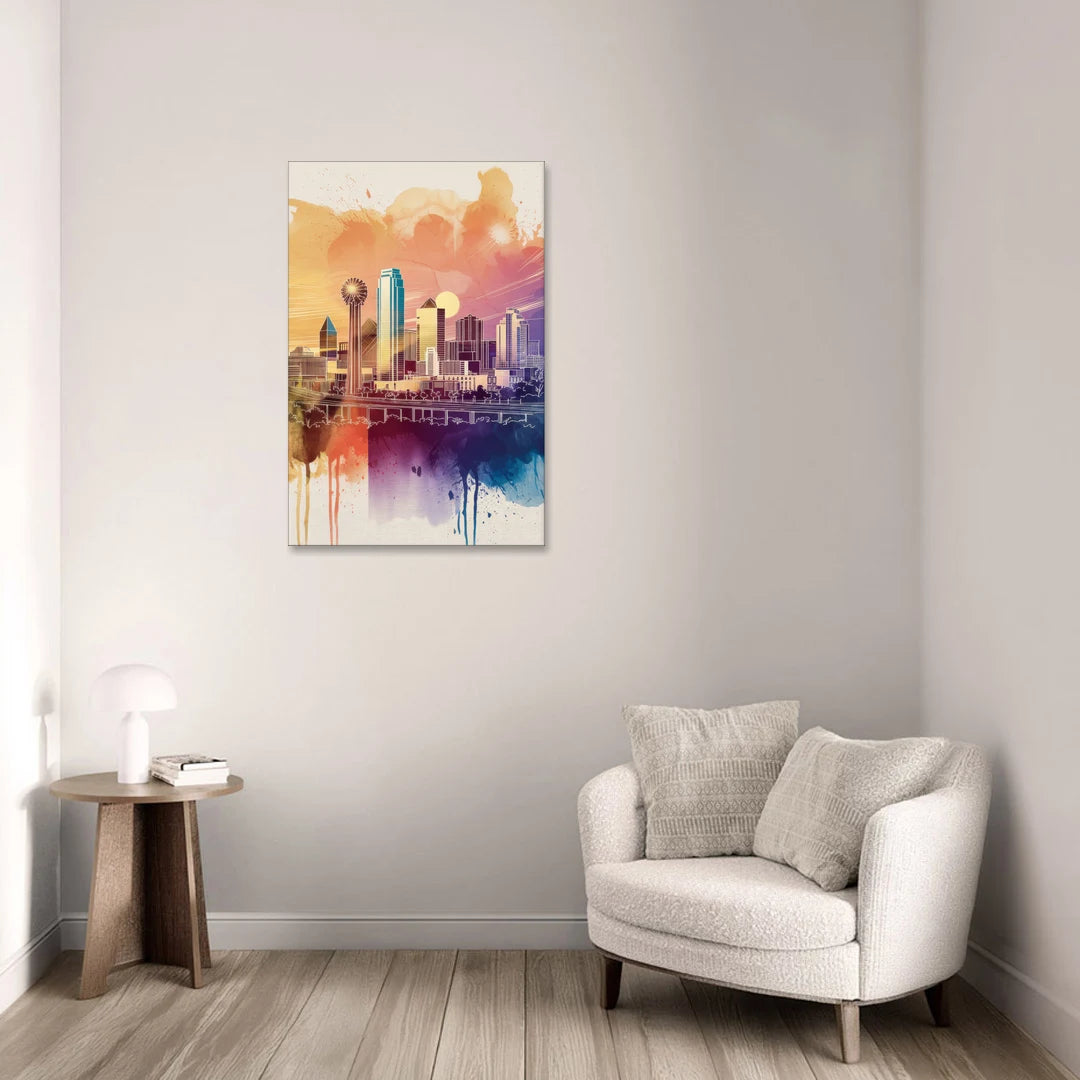 Dallas Texas Pride - Canvas Wall Art - Sofa - 24x36