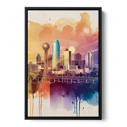 Dallas Texas Pride Front - Black Canvas Wall Art