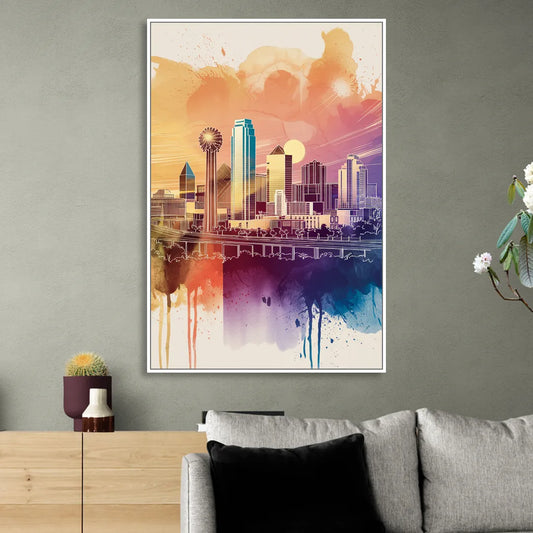 Dallas Texas Pride Living Room - White Canvas Wall Art