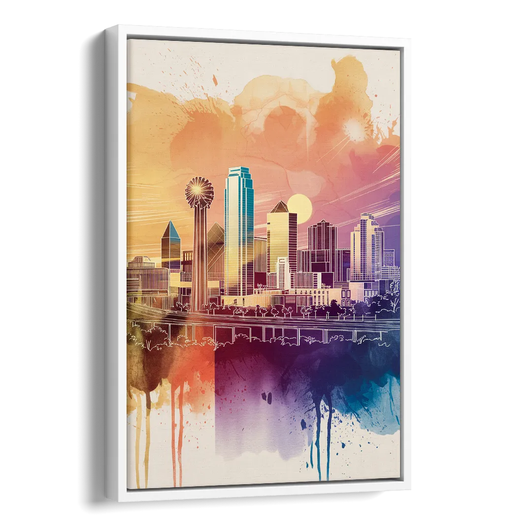 Dallas Texas Pride Side - White Canvas Wall Art