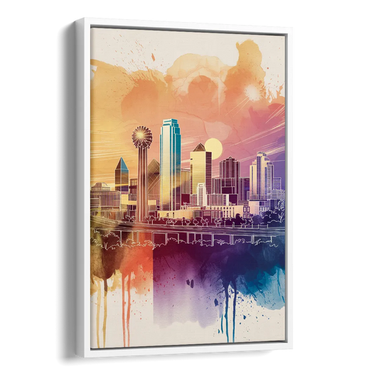 Dallas Texas Pride Side - White Canvas Wall Art