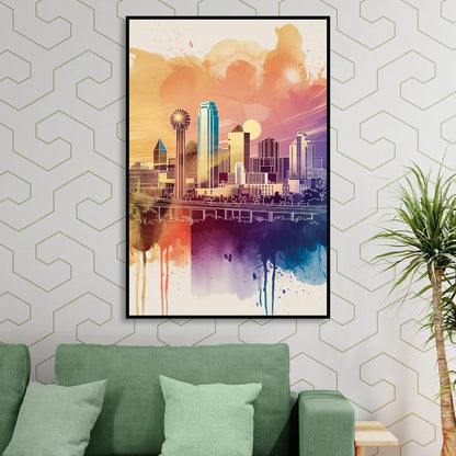 Dallas Texas Pride Living Room - Black Canvas Wall Art
