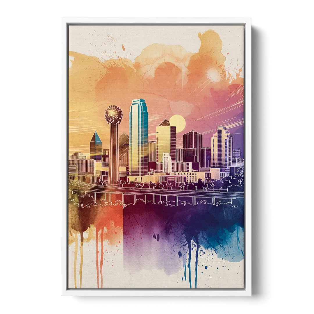 Dallas Texas Pride Front - White Canvas Wall Art
